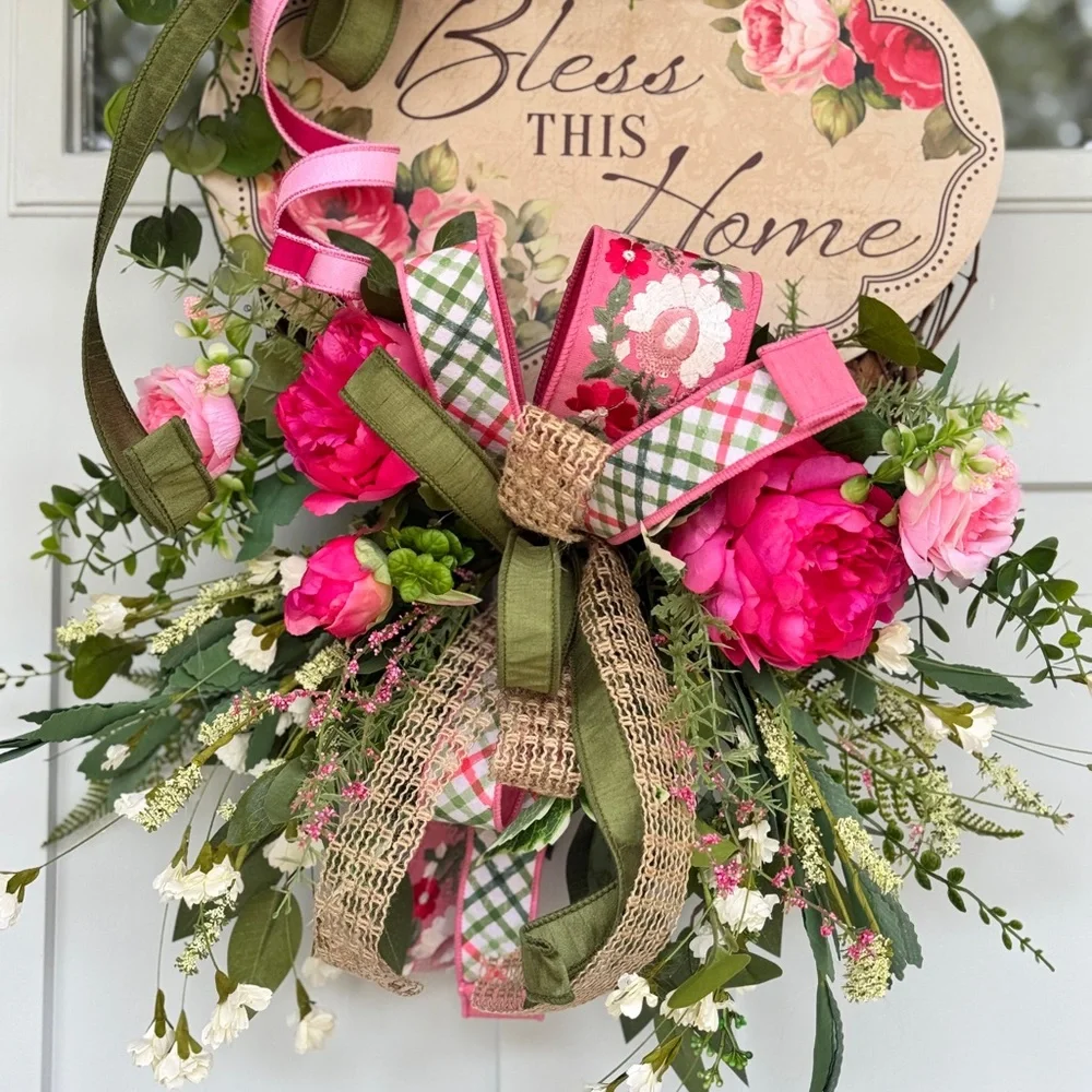 Bless This Home Floral Wreath